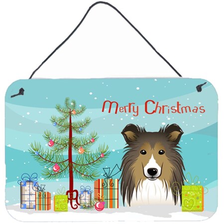 Carolines Treasures Christmas Tree and Sheltie Wall or Door Hanging Prints BB1614DS812